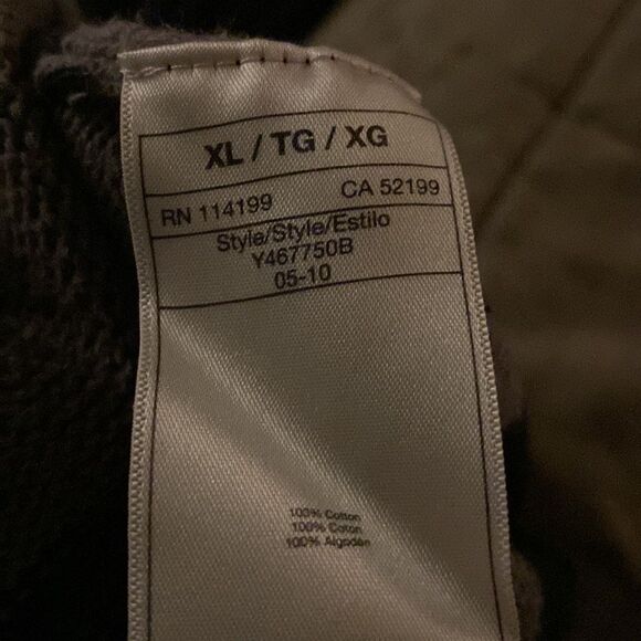 Roxy gray black stripe sweater open front cardigan 100% cotton-XL - Picture 9 of 9